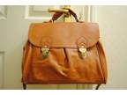 Vintage Brown Lock Satchel Shoulder Bag
