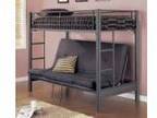 Grey metal bunk bed